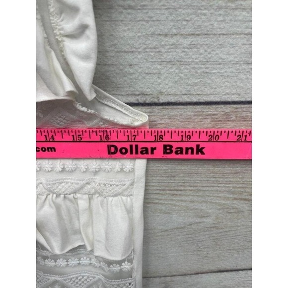 Beverly Hills  Kyle by Alene Too Sleeveless Ruffle Lace Top Med RETAIL $205 - Picture 7 of 8